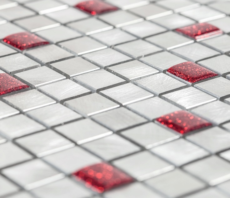 Mosaico Glitter 1.5x1.5 Rosso