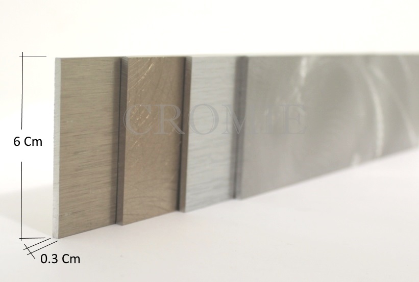 Battiscopa Slim Argento Sanded 6x100 cm