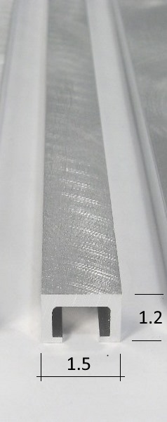 Profilo Alluminio Spazzolato 1.5x1.2x100 Cm